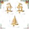 Glitzhome® Christmas Resin Tree and Reindeer Stocking Holder Set